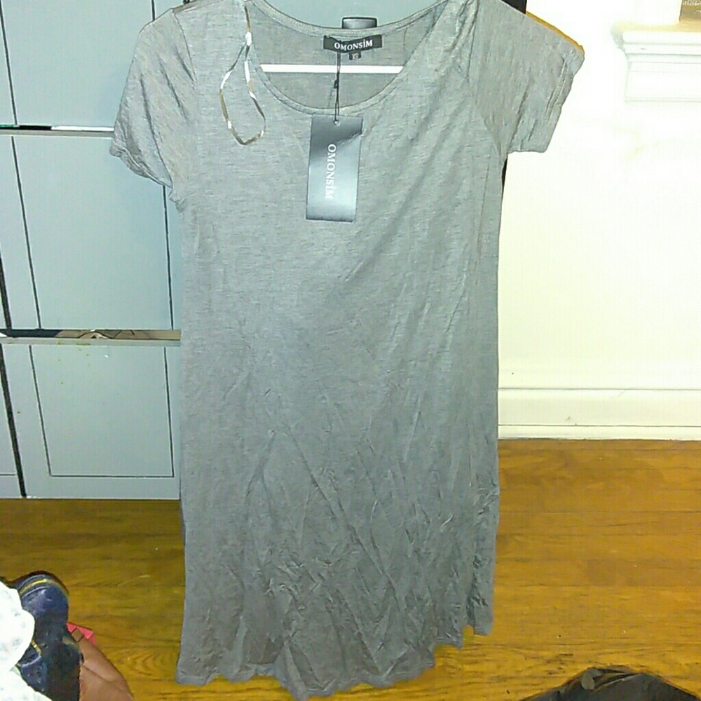 Grey flowy stretchy dress